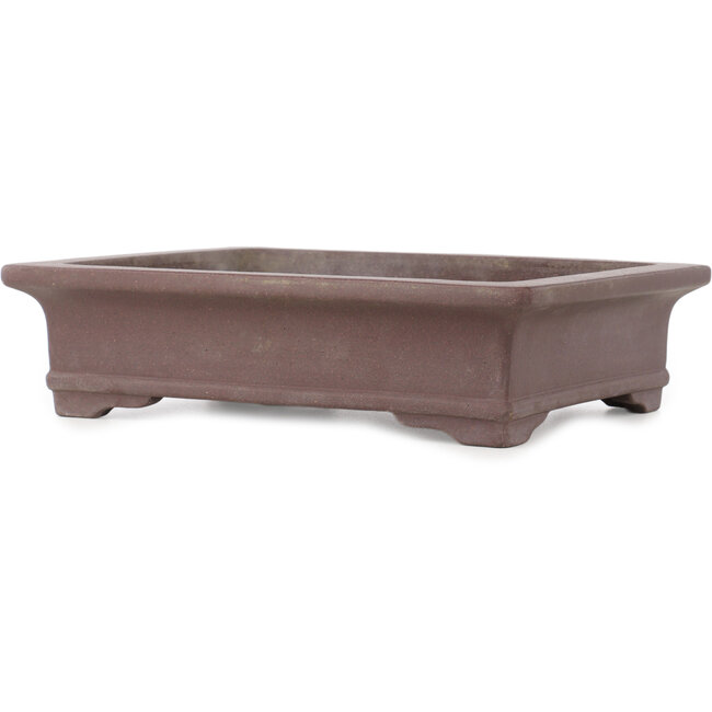 Maceta rectangular sin esmaltar para bonsái de Yamaaki - 360 x 268 x 90 mm