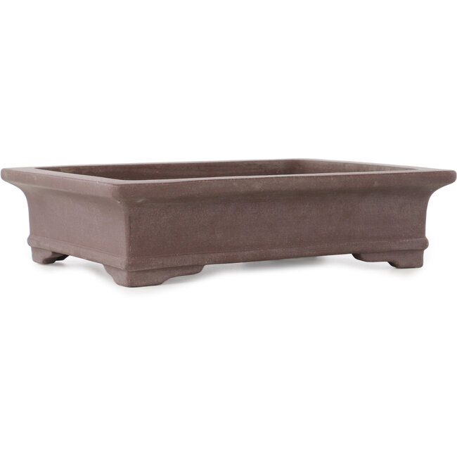 Rectangular unglazed bonsai pot by Yamaaki - 360 x 268 x 90 mm