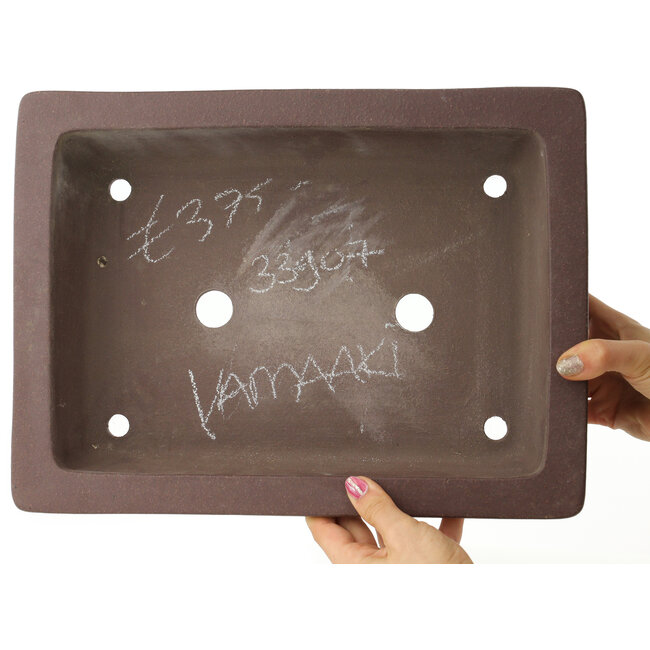 Maceta rectangular sin esmaltar para bonsái de Yamaaki - 360 x 268 x 90 mm