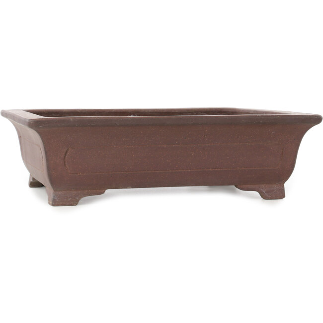 Vaso bonsai rettangolare non smaltato di Ikkodo - 395 x 323 x 115 mm
