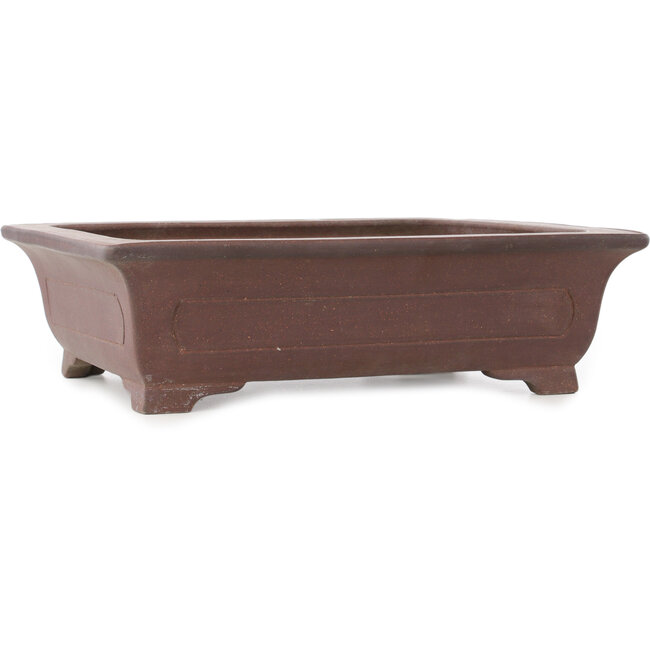 Vaso bonsai rettangolare non smaltato di Ikkodo - 395 x 323 x 115 mm