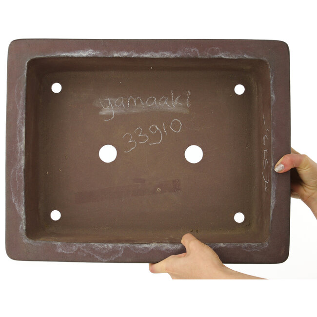 Maceta rectangular sin esmaltar para bonsái de Yamaaki - 455 x 360 x 125 mm