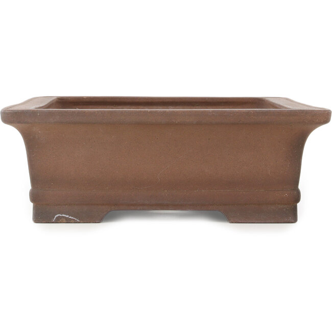 Rechthoekige ongeglazuurde bonsaipot van Sanpo - 463 x 345 x 120 mm