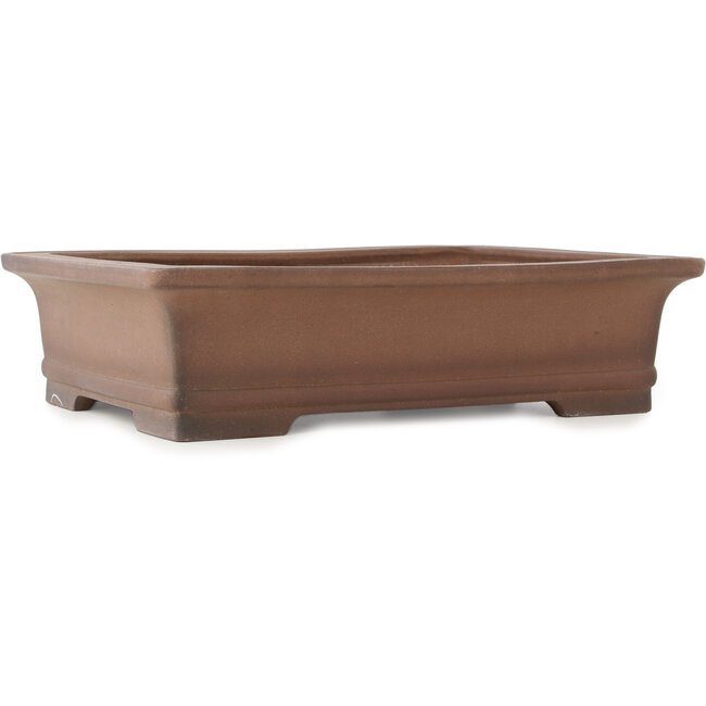 Pot à bonsaï rectangulaire non émaillé de Sanpo - 463 x 345 x 120 mm