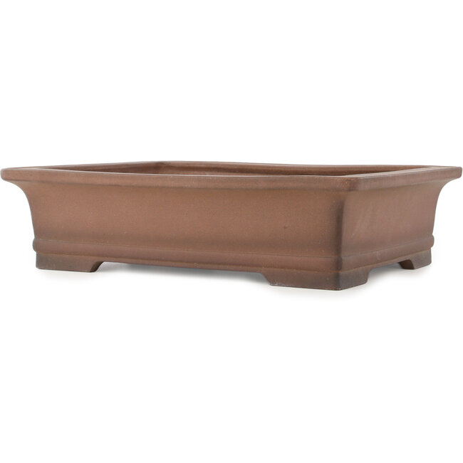 Pot à bonsaï rectangulaire non émaillé de Sanpo - 463 x 345 x 120 mm