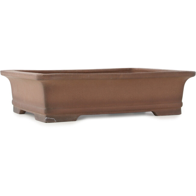 Pot à bonsaï rectangulaire non émaillé de Sanpo - 463 x 345 x 120 mm