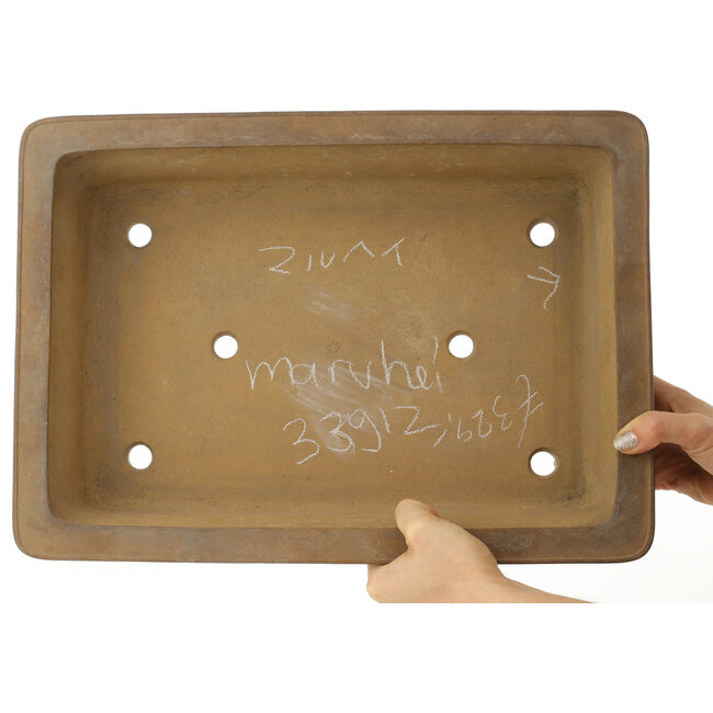 Rectangular unglazed bonsai pot by Maruhei - 420 x 300 x 95 mm