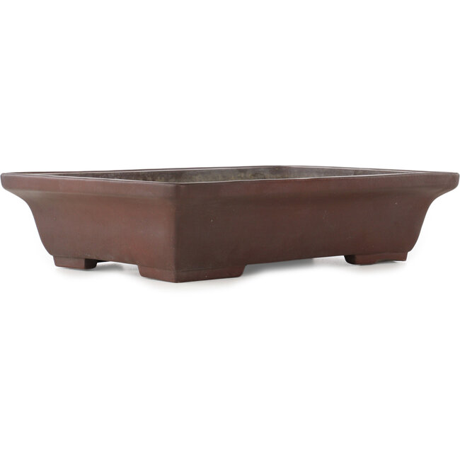 Rectangular unglazed bonsai pot by Yamaaki - 330 x 235 x 80 mm