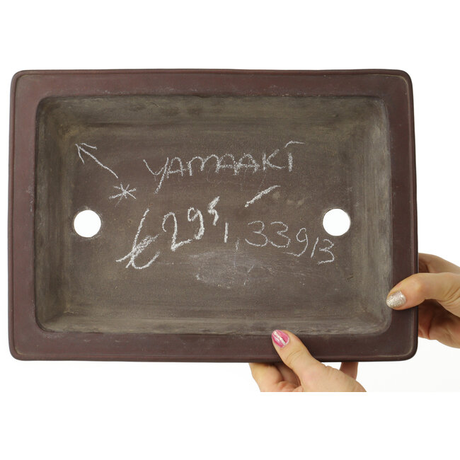 Pot à bonsaï rectangulaire non émaillé de Yamaaki - 330 x 235 x 80 mm