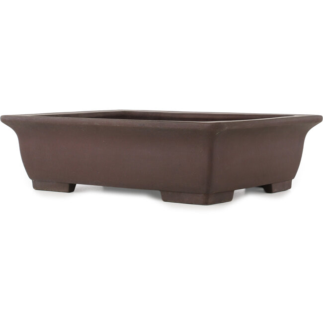 Rectangular unglazed bonsai pot by Yamaaki - 400 x 310 x 115 mm