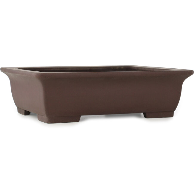 Rectangular unglazed bonsai pot by Yamaaki - 400 x 310 x 115 mm