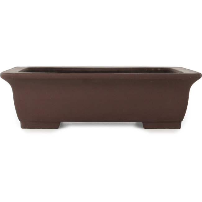 Rectangular unglazed bonsai pot by Yamaaki - 400 x 310 x 115 mm