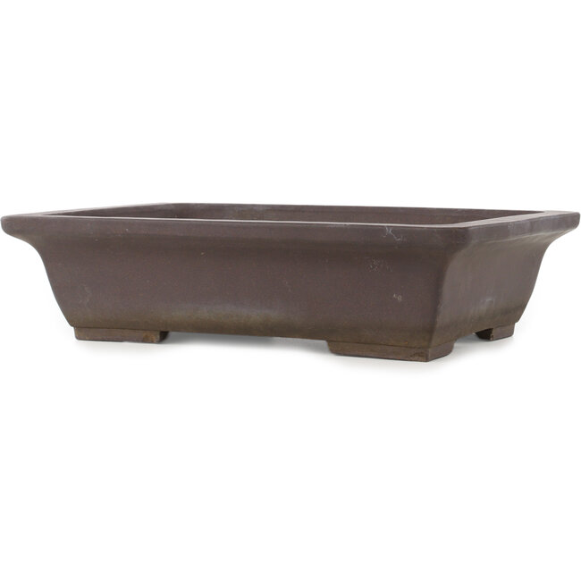 Rectangular unglazed bonsai pot by Yamaaki - 415 x 300 x 105 mm