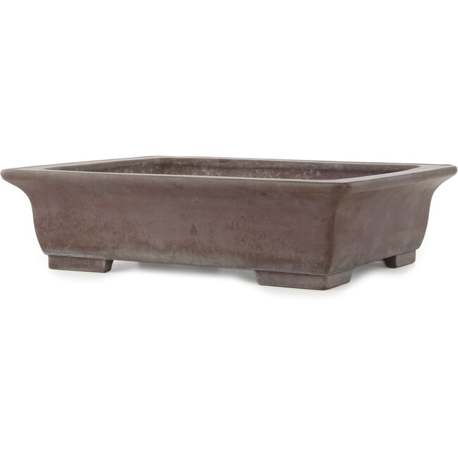 Rectangular unglazed bonsai pot by Yamaaki - 380 x 300 x 100 mm