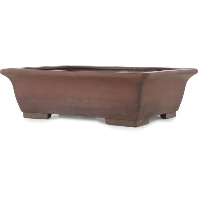 Rectangular unglazed bonsai pot by Yamaaki - 430 x 328 x 130 mm