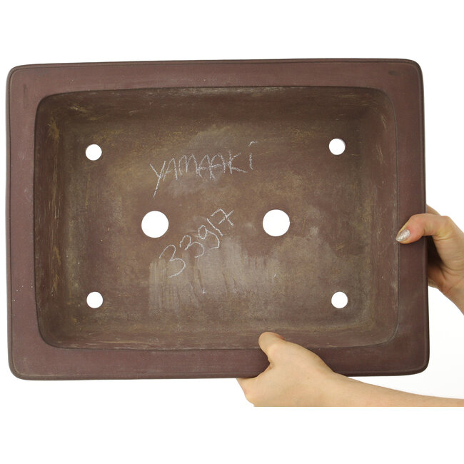 Maceta rectangular sin esmaltar para bonsái de Yamaaki - 430 x 328 x 130 mm