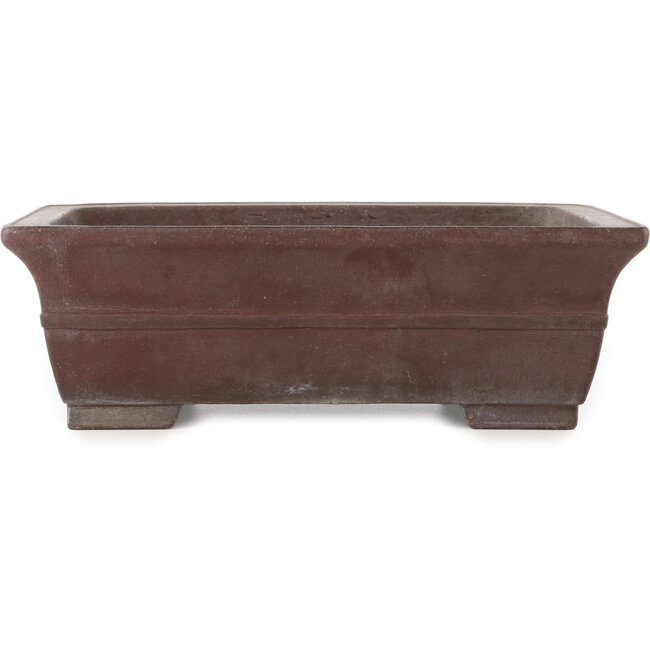 Rectangular unglazed bonsai pot by Yamaaki - 313 x 242 x 100 mm