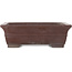 Rectangular unglazed bonsai pot by Yamaaki - 313 x 242 x 100 mm