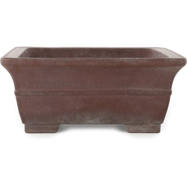 Rectangular unglazed bonsai pot by Yamaaki - 313 x 242 x 100 mm