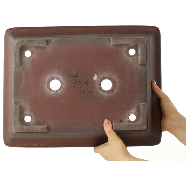 Pot à bonsaï rectangulaire non émaillé de Yamaaki - 440 x 335 x 120 mm