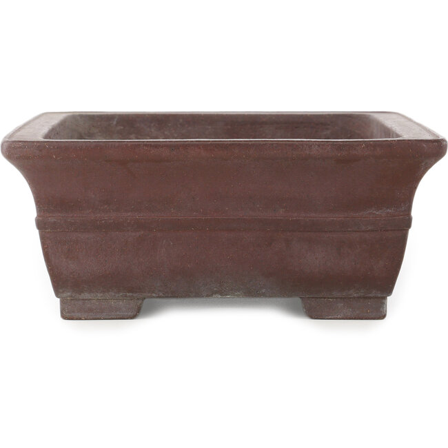 Rectangular unglazed bonsai pot by Yamaaki - 313 x 242 x 100 mm