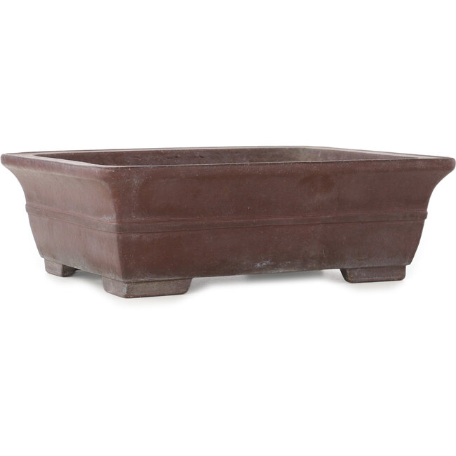 Rectangular unglazed bonsai pot by Yamaaki - 313 x 242 x 100 mm