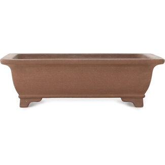 Seizan Maceta rectangular sin esmaltar para bonsái de 308 mm de Seizan, Japón