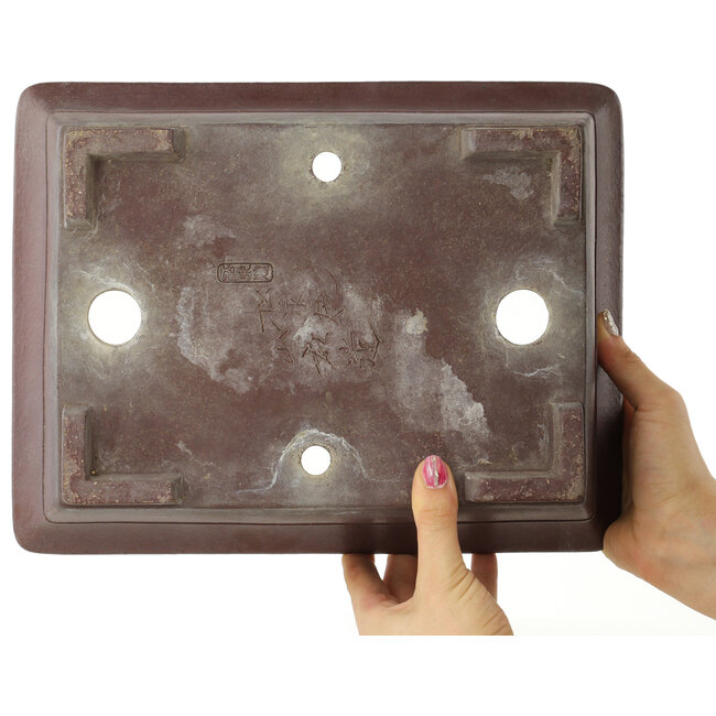 Maceta rectangular sin esmaltar para bonsái de Yamaaki - 313 x 242 x 100 mm