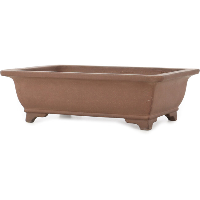 Maceta rectangular sin esmaltar para bonsái de Seizan - 308 x 220 x 93 mm