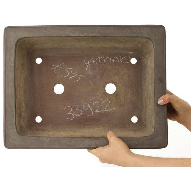 Vaso bonsai rettangolare non smaltato di Yamaaki - 425 x 325 x 130 mm