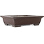 Rectangular unglazed bonsai pot by Yamaaki - 463 x 362 x 120 mm