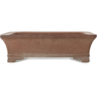 Kisen 400 mm rectangular unglazed bonsai pot by Kisen, Tokoname, Japan