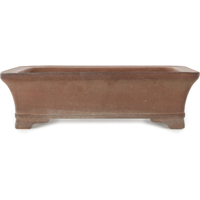 Rectangular unglazed bonsai pot by Kisen - 400 x 312 x 110 mm