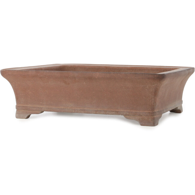 Rectangular unglazed bonsai pot by Kisen - 400 x 312 x 110 mm