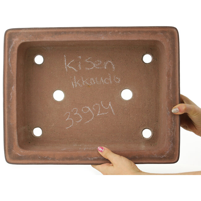 Vaso bonsai rettangolare non smaltato di Kisen - 400 x 312 x 110 mm