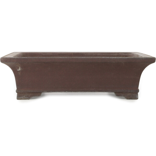 Rectangular unglazed bonsai pot by Yamaaki - 365 x 295 x 100 mm