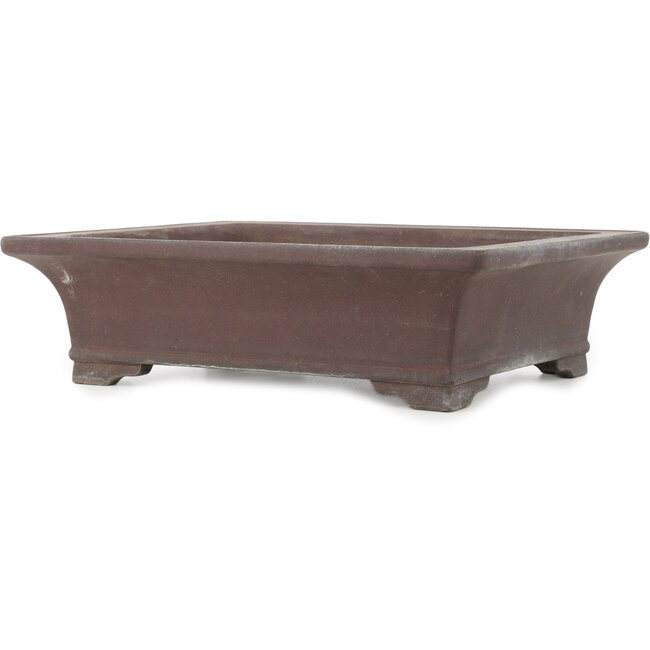 Pot à bonsaï rectangulaire non émaillé de Yamaaki - 365 x 295 x 100 mm