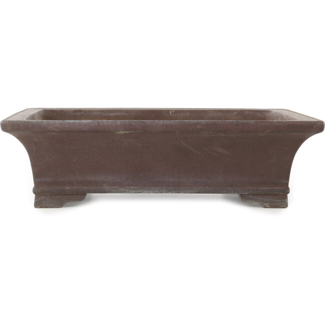 Rectangular unglazed bonsai pot by Yamaaki - 365 x 295 x 100 mm