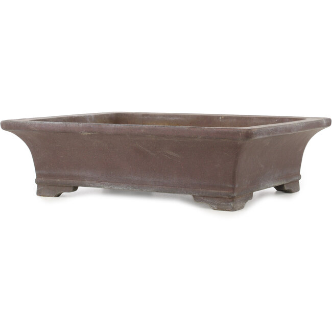 Rectangular unglazed bonsai pot by Yamaaki - 365 x 295 x 100 mm