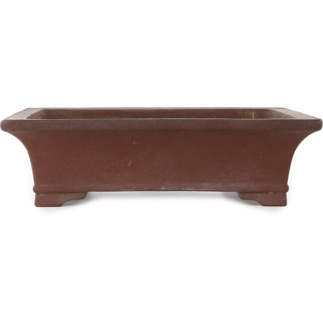 Rectangular unglazed bonsai pot by Yamaaki - 370 x 300 x 105 mm