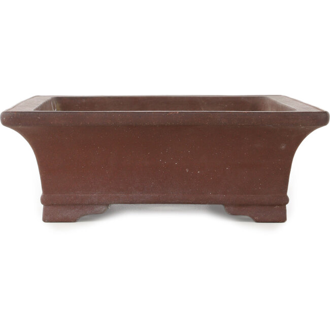Rectangular unglazed bonsai pot by Yamaaki - 370 x 300 x 105 mm