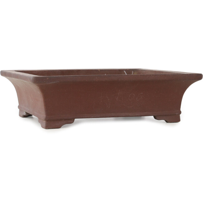 Rectangular unglazed bonsai pot by Yamaaki - 370 x 300 x 105 mm