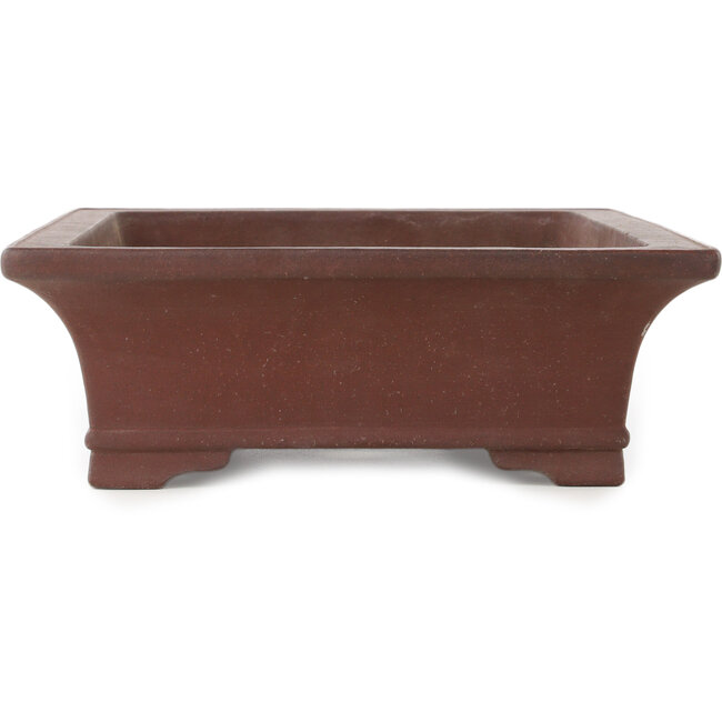 Maceta rectangular sin esmaltar para bonsái de Yamaaki - 370 x 300 x 105 mm
