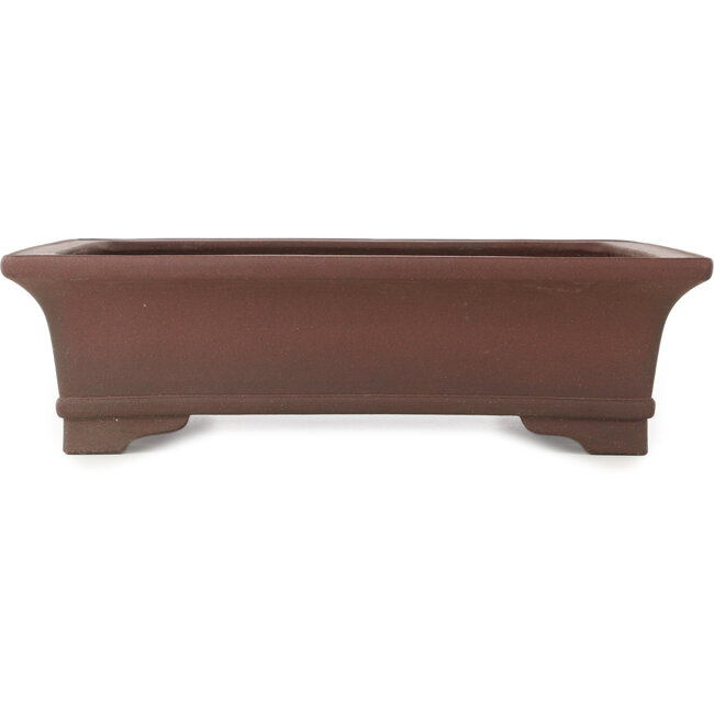 Rectangular unglazed bonsai pot by Yamaaki - 435 x 335 x 125 mm