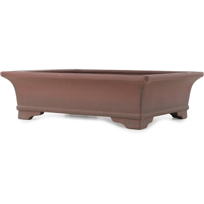 Rectangular unglazed bonsai pot by Yamaaki - 435 x 335 x 125 mm