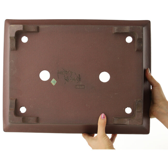 Pot à bonsaï rectangulaire non émaillé de Yamaaki - 435 x 335 x 125 mm