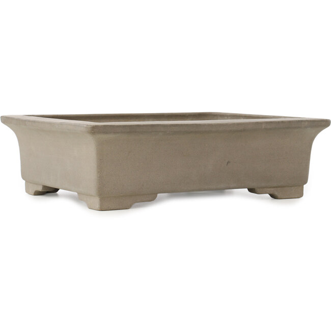 Rechthoekige ongeglazuurde bonsaipot van Sanpo - 393 x 308 x 113 mm