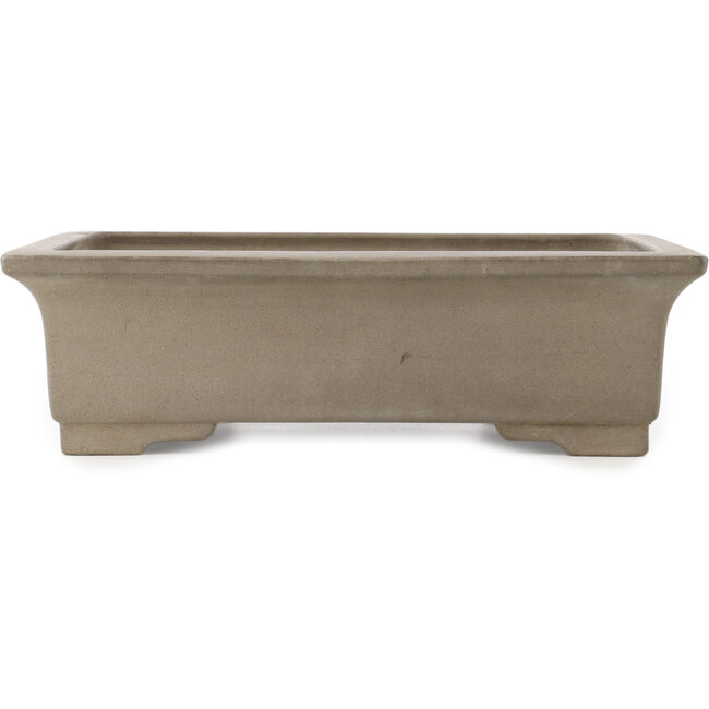 Rectangular unglazed bonsai pot by Sanpo - 393 x 308 x 113 mm