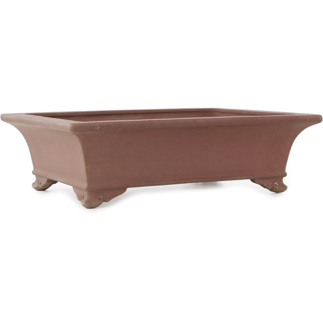 Rectangular unglazed bonsai pot by Yamaaki - 495 x 365 x 145 mm