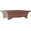 Rectangular unglazed bonsai pot by Yamaaki - 495 x 365 x 145 mm